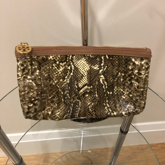 Tory Burch Handbags - Tory Burch Faux-Snakeskin cosmetic bag